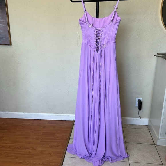 House of CB Lilac Pleated Maxi Dress - Picture 6 of 9